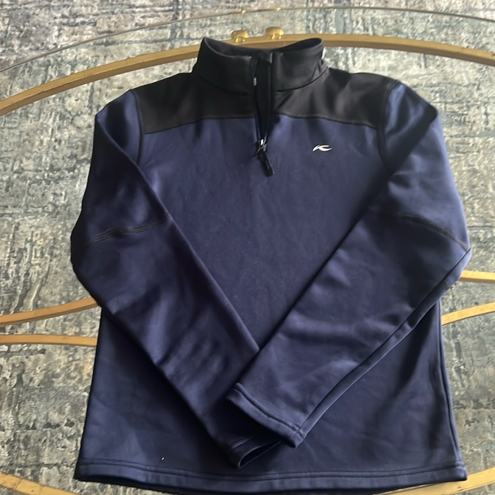 Boys Kjus quarter zip. Navy with black.